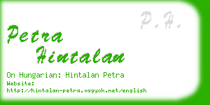 petra hintalan business card